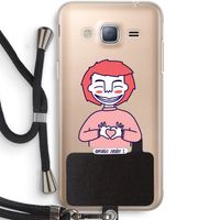 Hartje: Samsung Galaxy J3 (2016) Transparant Hoesje met koord