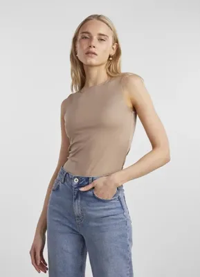 Body hoge hals - Neja - Bodysuit mouwloos - Body zonder mouwen - Naadloos - witte body - zwarte body