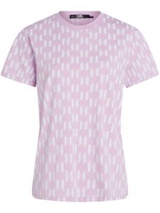 Karl Lagerfeld t-shirt en coton biologique à motif monogrammé - Rose