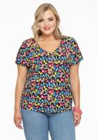 Yoek Shirt met dubbele V-hals | Zwart | Maat 58/60