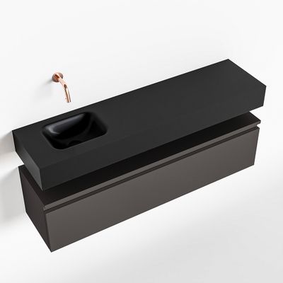 Toiletmeubel Mondiaz Andor | 120 cm | Meubelkleur Dark grey | Lex vrijhangend wastafel Urban Links | Zonder kraangat