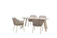 Puglia diningset met Manolo tafel latte printed keramiek 180 x 90 cm Taste - Taste