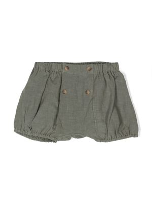 Donsje short en lin à patch logo - Vert