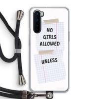 No Girls Allowed Unless: OnePlus Nord Transparant Hoesje met koord