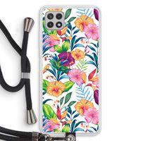Tropisch 2: Samsung Galaxy A22 4G Transparant Hoesje met koord