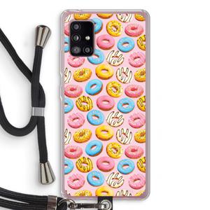 Pink donuts: Samsung Galaxy A51 5G Transparant Hoesje met koord