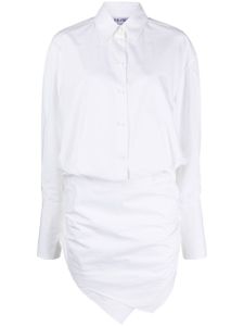 The Attico robe-chemise à fronces - Blanc