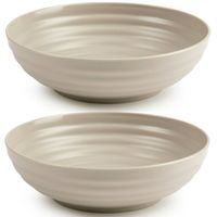 Set van 4x kommetjes/schaaltjes - Dessert/ontbijt - Kunststof - D19 cm - Taupe - Kommetjes