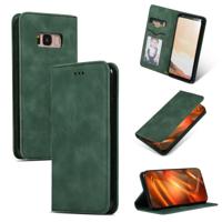 Retro huid voelen Business magnetische horizontale Flip lederen case voor Galaxy S8 (Army Green)