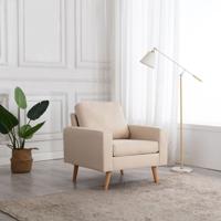 Fauteuil stof crème - thumbnail