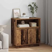 Dressoir met LED Oud Hout 71 x 34,5 x 75 cm Bewerkt hout