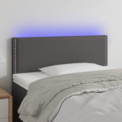 Hoofdbord LED 90x5x78/88 cm kunstleer grijs