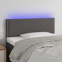 Hoofdbord LED 90x5x78/88 cm kunstleer grijs