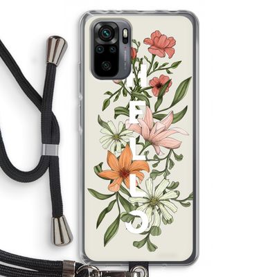 Hello bloemen: Xiaomi Redmi Note 10 Pro Transparant Hoesje met koord