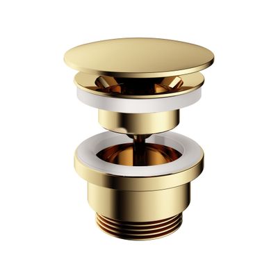 Hotbath Cobber Always open Clickwaste Gepolijst Messing P708