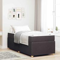 Bedframe met matras met matras Donkerbruin 80 x 200 cm Stof