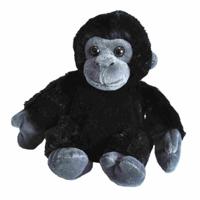 Wild Republic pluche knuffel Gorilla Aap - 18 cm - Apen knuffels - zwart - thumbnail