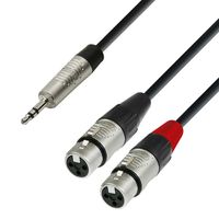 Adam Hall 4 Star YWFF 0180 Rean verloopkabel 2x XLR female naar 1x mini-jack 1,8m - thumbnail