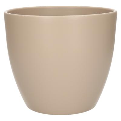 Bloempot - taupe - mat - keramiek - voor kamerplant - H17 x D19.5 cm