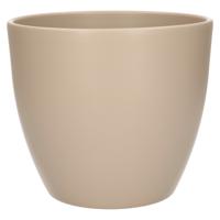 Bloempot - taupe - mat - keramiek - voor kamerplant - H17 x D19.5 cm