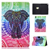 Voor iPad 10 2 inch gekleurde tekening horizontale Flip lederen draagtas met houder & kaartsleuven & slaap/Wake-up functie (olifant)
