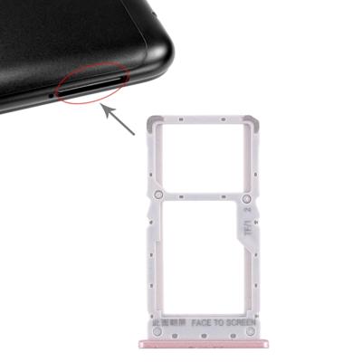 SIM-kaart lade + SIM-kaart lade/micro SD-kaart lade voor Xiaomi Redmi Note 6 Pro (Rose goud)