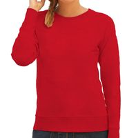 Rode sweater / sweatshirt trui met raglan mouwen en ronde hals voor dames 2XL (44)  -