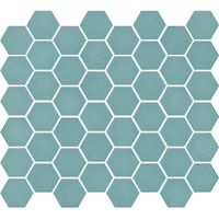 The Mosaic Factory Valencia hexagon glasmozaïek tegels 28x33 turquoise mat