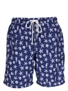 Fedeli short de bain à imprimé graphique - Bleu