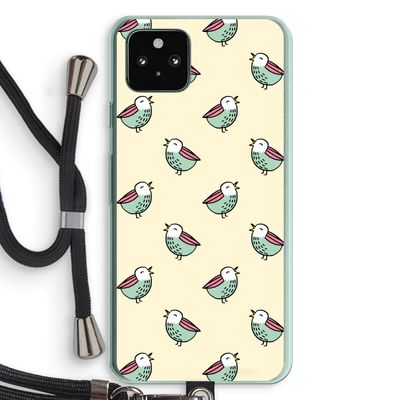 Vogeltjes: Pixel 5a 5G Transparant Hoesje met koord