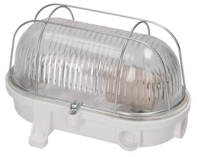 Orno Wandlamp E27 ovaal bakeliet met glas en metalen korf wit - 5014314