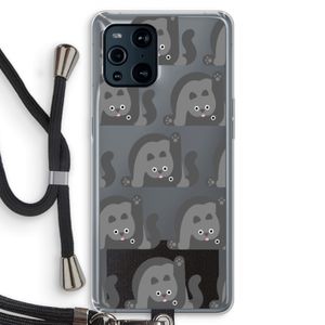 Cats: Oppo Find X3 Transparant Hoesje met koord