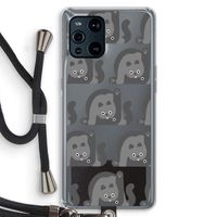 Cats: Oppo Find X3 Transparant Hoesje met koord
