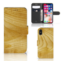 Apple iPhone X | Xs Book Style Case Licht Hout - thumbnail