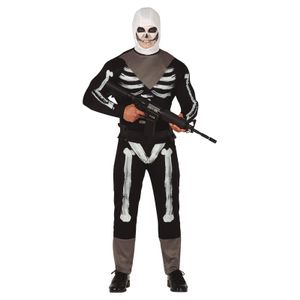 Horror skelet soldaat verkleed kostuum voor heren L (52-54)  -