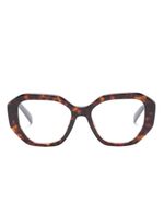 Prada Eyewear tortoiseshell geometric-frame glasses - Marron