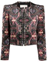 ISABEL MARANT Valian graphic-print cropped jacket - Noir