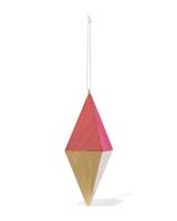 HEMA Kersthanger 12cm hout diamant roze-goud (multi) HEMA Kersthanger 12cm hout diamant roze-goud (multi)