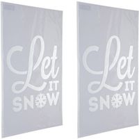 2x Kerst raamsjablonen/raamdecoratie Let it snow tekst 54 cm - thumbnail