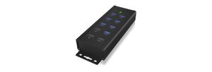 RaidSonic IB-HUB1703-QC3 interface hub USB 3.2 Gen 1 (3.1 Gen 1) Type-B 5000 Mbit/s Zwart