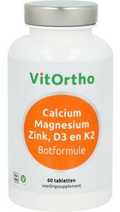 VitOrtho Calcium Magnesium Zink, D3 en K2 Tabletten