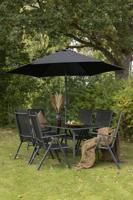 Nohr Outdoor Diningset Rosemary Met parasol - Zwart