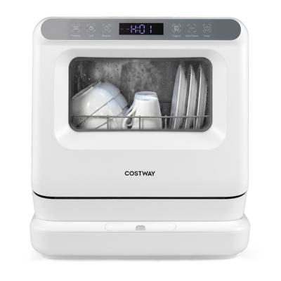 Draagbare Vaatwasser voor op het Aanrecht met Waterreservoir van 8,25 Liter 6 Programma's Warmhoudfunctie Luchtdroging