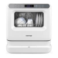 Draagbare Vaatwasser voor op het Aanrecht met Waterreservoir van 8,25 Liter 6 Programma's Warmhoudfunctie Luchtdroging