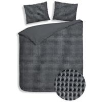 Dekbedovertrek Katoen Vafala - Grijs - Tweepersoons (200x200 Cm) - Grijs Katoen - Effen - Heckett Lane - Dekbed-Discounter.nl