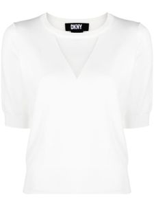 DKNY pull crop à col v - Blanc