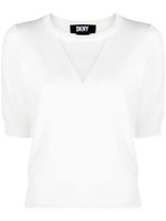 DKNY pull crop à col v - Blanc