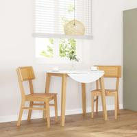 Eetkamerstoelen 2 st massief hout rubber