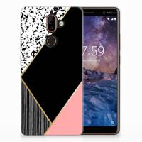 Nokia 7 Plus | TPU Hoesje | Zwart Roze Vormen