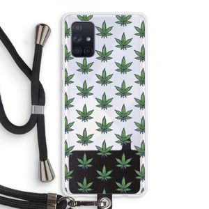 Weed: Samsung Galaxy A71 Transparant Hoesje met koord